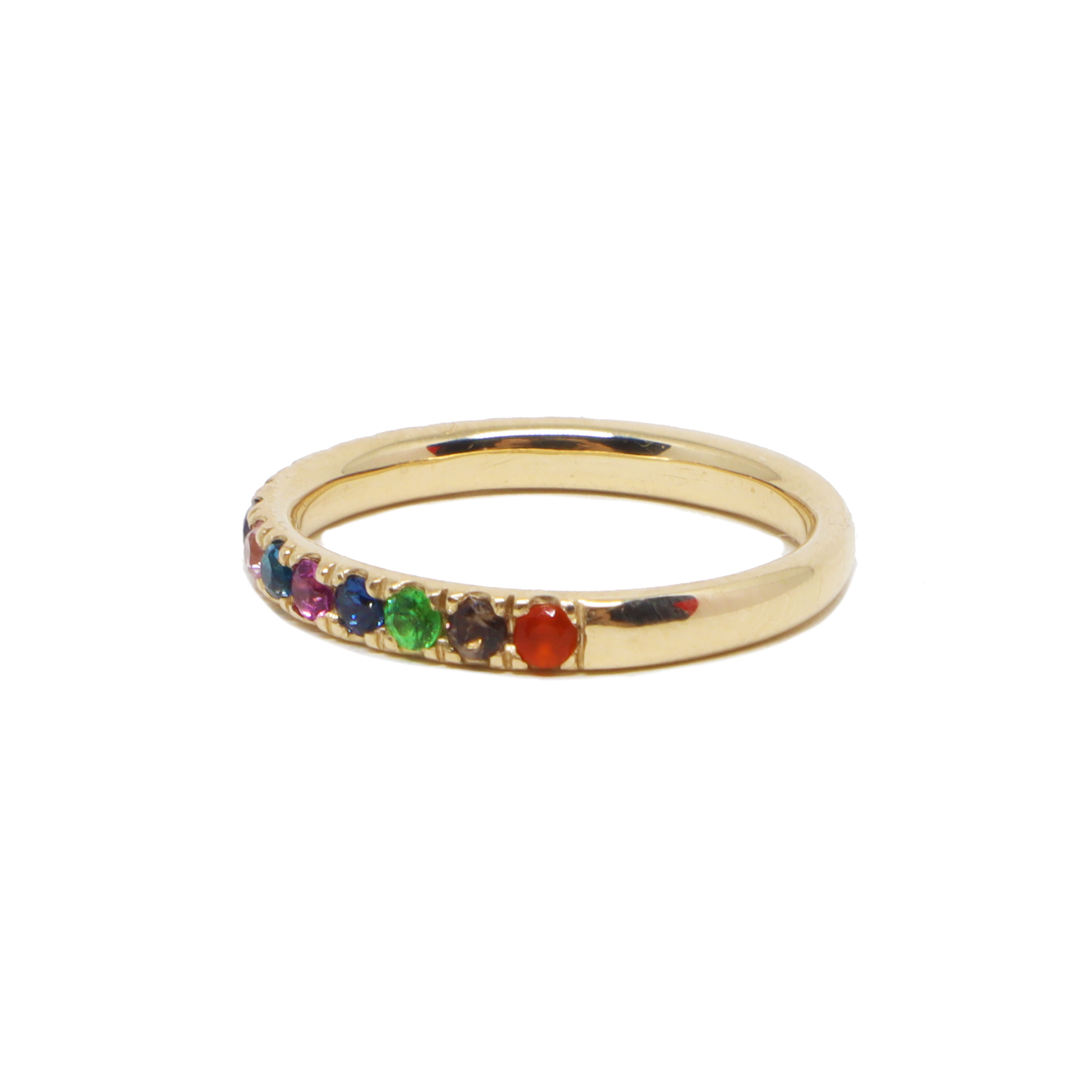 Rainbow 1 2 Eternity Ring 6 Yellow Gold