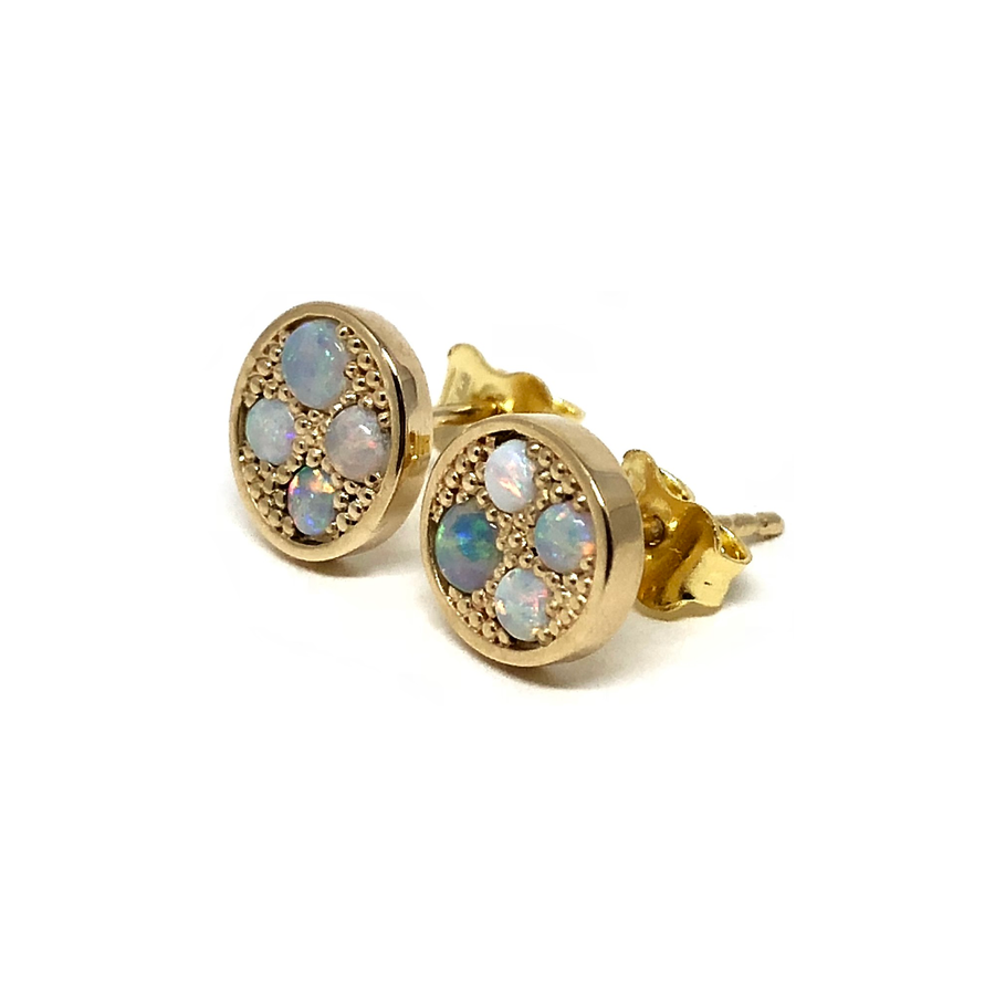 Gold Opal Gemstone Earrings